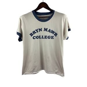 Women’s League College Outfitters Large Cream & Blue Bryan Mawr College T-Shirt